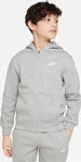 Nike FD3004-063, Nike Club Fleece Full - Zip Sweatjacke Kinder grau
