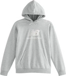 New Balance MT41501-AG, New Balance French Terry Logo Hoodie Hoody Herren - Grau