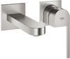 Grohe Plus Fertigmontageset 29303DC3 supersteel, Waschtisch-2-Loch-Wandarmatur,