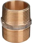 Viega Doppelnippel 266592 R 1/2, Rotguss, Mehrkant