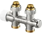 Oventrop Multiblock T Anschlussblock 1184033 f&uuml;r 1 und 2-Rohr, Messing,