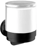 Emco Round Einhand-Fl&uuml;ssigseifenspender 432113301 schwarz, Wandmodell, St&uuml;lpbecher