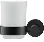 Duravit D-Code Zahnputzbecher Glashalter 0099194600 Glas links, Schwarz Matt,...