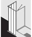 Kermi Gleitt&uuml;r-Eckeinstieg Nova 2000 90x185, silber, Kerolan Fontana, 3-teilig