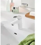 Grohe Eurostyle Waschtischarmatur 33558LS3 moon white S-Size, Griff offen, mit
