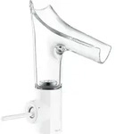 hansgrohe Axor Starck V 140 Waschtischarmatur 12112450, wei&szlig;, Glasauslauf,...