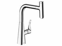 hansgrohe Metris Select 240 Küchenarmatur 14857800 Edelstahl-Optik, schwenkbar,