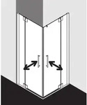 Kermi Pasa XP Eckeinstieg-Pendelt&uuml;r mit Festfeld PXEPL078201PK 78x200cm, silber