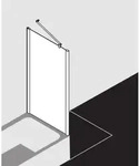 Kermi Pega Seitenwand verk&uuml;rzt auf Badewanne PETVD09016VAK 90x160cm, silber