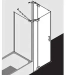 Kermi Filia XP Pendelt&uuml;r-Eckeinstiegsh&auml;lfte FXEPR09018VAK 90x185cm, silber