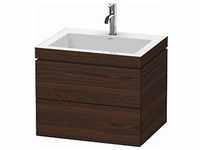 Duravit L-Cube Waschtisch-Unterschrank LC6926O6969 60 x48 cm, 1 Hahnloch, nussbaum