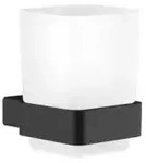Emco Loft Glashalter 052013300 schwarz, Kristallglas satiniert, Wandmodell