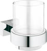 Grohe Essentials Cube Glashalter 40755001 chrom, Glas mit Halter