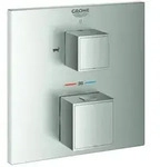 Grohe Grohtherm Cube Fertigmontageset 24155DC0 supersteel, UP-Wannen-Thermostat mit