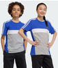 adidas Tiberio 3-Streifen Colorblock T-Shirt Kinder AETC - selubl/mgreyh/white 164