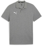 PUMA teamGOAL Casuals Poloshirt Herren 33 - medium gray heather/puma white S