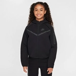 NIKE Sportswear Tech Fleece Kapuzenjacke M&auml;dchen 010 - black/black/black XS (122-128