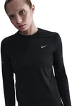 NIKE Swift Dri-FIT UV langarm Crewneck Laufshirt Damen 010 - black/reflective silv M
