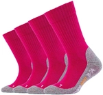 4er Pack camano Pro Tex Crew Socken Kinder 0042 - fuchsia 39-42