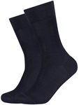 2er Pack camano Soft Mercerised Business Crew Socken Herren 0004 - navy 39-42