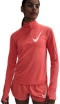NIKE Swoosh Mid Layer 1/2-Zip Laufshirt Damen 814 - magic ember M