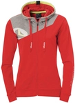 Kempa Core 2.0 Kapuzenjacke Damen rot/dark grau melange L