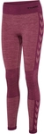 hummel hmlCLEA Seamless Mid-Waist Leggings Damen 3491 - grape wine/crushed berry mel