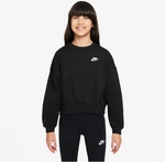 NIKE Sportswear Club Fleece Boxy Crewneck Sweatshirt M&auml;dchen 010 - black/white S