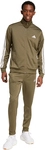 adidas Basic 3-Streifen Tricot Trainingsanzug Herren JW6226 - olive strata/white L