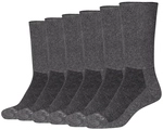 6er Pack camano Organic Diabetiker Crew Socken 0008 - anthracite 43-46