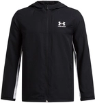UNDER ARMOUR Rival Woven Stoffjacke Jungen 001 - black/white/white L (149-160 cm)