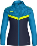 JAKO Iconic Trainingsjacke mit Kapuze Damen 914 - marine/jako blau/neongelb 34
