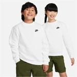 NIKE Sportswear Club Fleece Sweatshirt Kinder 100 - white/black XS (122-128 cm)