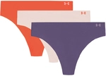 3er Pack UNDER ARMOUR Pure Stretch No-Show Solid String Damen 553 - purple luxe M