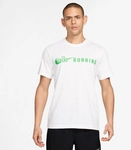 NIKE Dri-FIT kurzarm Laufshirt Herren 100 - white/green spark S