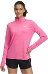 UNDER ARMOUR Tech Twist 1/2-Zip Sportshirt Damen 672 - super pink/white S