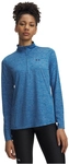 UNDER ARMOUR Tech Twist 1/2-Zip Sportshirt Damen 430 - aegean blue/blackout navy XS