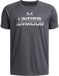 UNDER ARMOUR Tech Trainingsshirt Jungen 027 - castlerock/white XL (160-170 cm)