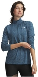 UNDER ARMOUR Tech Twist 1/2-Zip Sportshirt Damen 498 - wham blue/white XXL