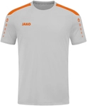 JAKO Power kurzarm Trikot Kinder 846 - soft grey/neonorange 116
