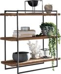 Wandregal SIT "Roussillon H&auml;ngeregal aus Teakholz mit 3 B&ouml;den im Industrial-Stil",