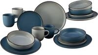 Kombiservice CREATABLE "Geschirr-Set Modern Scandic", blau, 16 Stk., Steinzeug,
