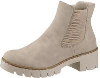 Chelseaboots RIEKER, Damen, Gr. 36, beige (creme), Nubuklederimitat, Schuhe