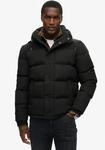 Steppjacke SUPERDRY "Everest Hooded Puffer Jacket", Herren, Gr. S, schwarz (jet