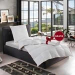 Daunenbettdecke RIBECO "Ella, Bettdecke GRATIS dazu 1x Handtuch", wei&szlig;, B:155cm