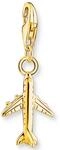 Charm-Einh&auml;nger THOMAS SABO "Flugzeug", gold (gelbgoldfarben), Charms, Damen, Silber