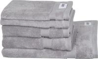 Handtuch Set "Cuddly", grau, 5 Stk., Frotteevelours, Frotteevelours, Obermaterial: