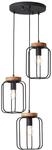 BRILLIANT Pendelleuchte "Tosh", schwarz (antik holz, schwarz korund), 3, &Oslash; 42cm H: