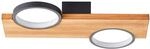 BRILLIANT LED Deckenleuchte "Cheesy", schwarz (matt schwarz, holz), H: 5cm, 1 Stk.,