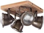 BRILLIANT Deckenstrahler "Carmen Wood", braun (burned steel, holz), 4, H: 17,5cm, 1